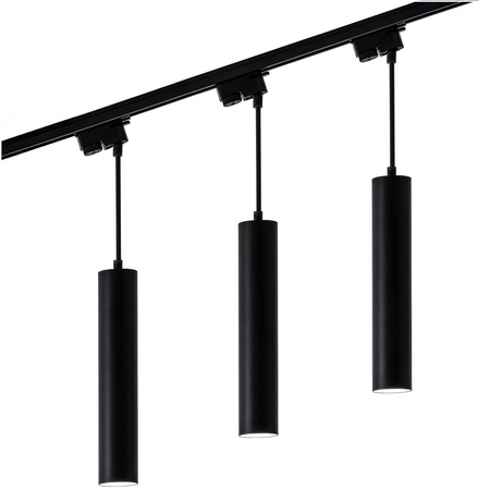Lichtschienen-Set 1m + 3x Soplo GU10 schwarz LUMILED Stromschienenstrahler