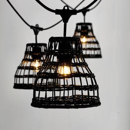 Lampenschirm für Girlanden Set CRETE LS R2 Schwarz Metall 5 Stück Kobi