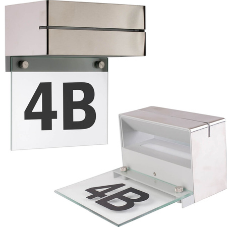 LED-Gartenlampe beleuchtete Hausnummer Türerhöhung Wandleuchte 6W IP54 Silber Volteno