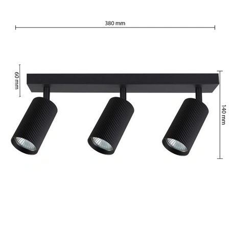 Spot Tuba Deckenleuchte Reflektor Halogen Leuchte 3x GU10 Moving Black Lucerno Masterled