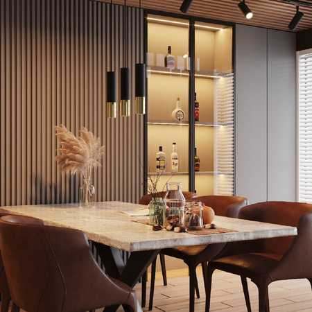 LED-Hänge-Deckenleuchte LOOPEZ 2xGU10 Schwarz Gold SOLLUX