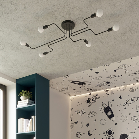 Wandleuchte VECTOR E27 Schwarz Industrial SOLLUX