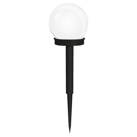 LED-Solar-Gartenlampe mit Nieten WEISSE KUGEL 10 cm
