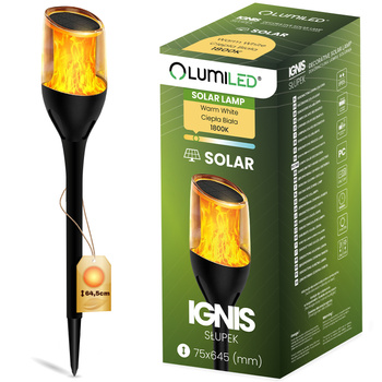LED Solar Gartenlampe Flammeneffekt IGNIS 64 cm LUMILED