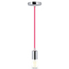 Pendelleuchte E27 Chromschirm mit rosa Kabel VT-7338 V-TAC