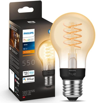 LED-Lampe E27 A60 7W 2100K Warm Filament PHILIPS HUE Weiß Bluetooth Zigbee