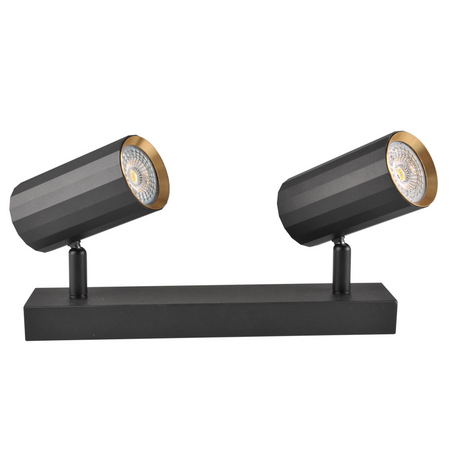 Wand- & Deckenstrahler 2x GU10 Schwarz Gold NICEA Sanico Goldlux