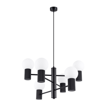 Kronleuchter Pendelleuchte 6x G9 Aluminium Schwarz Halo French Sky SL.1830 Sollux
