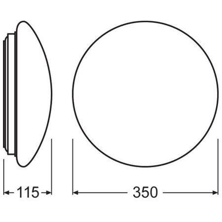 LED Deckenleuchte SURFACE CIRCULAR 35 cm 18W 1440lm 3000K IP44 LEDVANCE