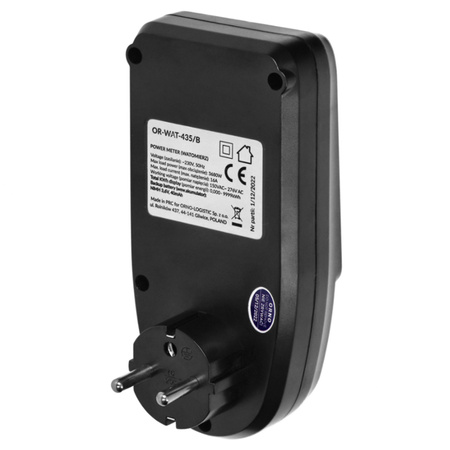 Stromverbrauchszähler mit LCD-Anzeige Stromverbrauchszähler für Steckdose ORNO