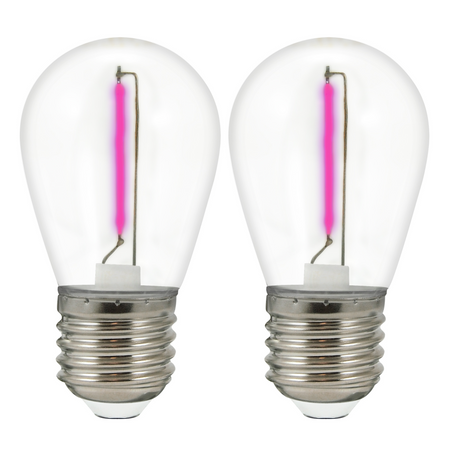 LED Birne E27 FILAMENT 0,3W Rosa für PARTY GOLDLUxGirland (Polux) 2 SET.
