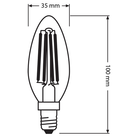 LED Leuchtmittel E14 B35 CL 5,5W = 60W 806lm 2700K Warm 300° OSRAM STAR Filament