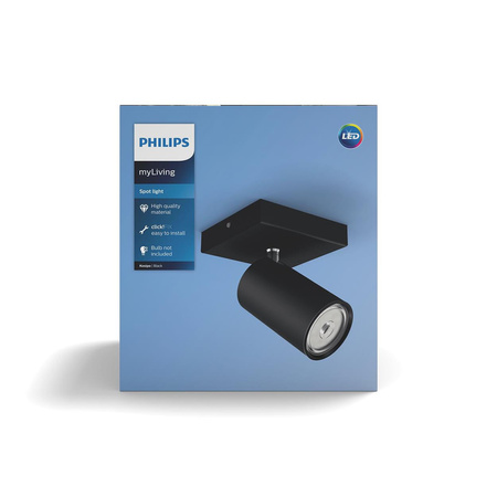 KOSIPO Deckenleuchte Reflektor GU10 Leuchte Schwarz beweglich PHILIPS