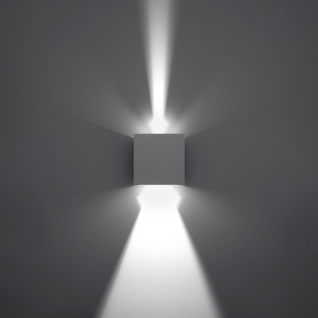 Außenanbauleuchte LUCA LED 6W 3000K IP54 Wandleuchte oben/unten Würfel weiß SOLLUX