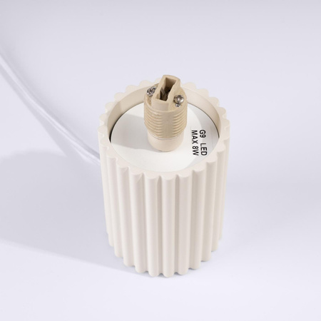 Tisch Tischlampe G9 Rund Beige Modern Matt Halo Sollux