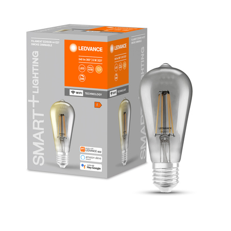 E27 ST64 LED Lampen 6W = 44W 2500K Warm 540lm 300° LEDVANCE SMART+ WIFI Filament Dimmbar