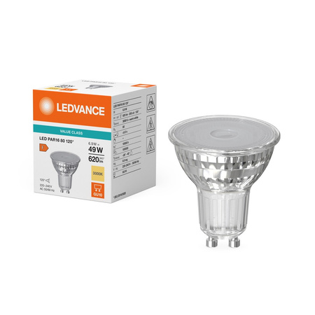 LED Lampen PAR16 GU10 6.9W = 49W 620lm 3000K Warmweiß 120° LEDVANCE