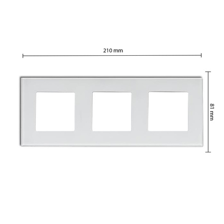 GLAS-Rahmen für die Steckdose weiß dreifach