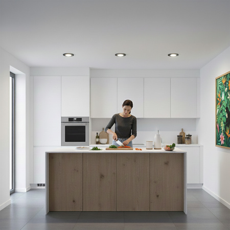 Einbaustrahler GU10, Einbauspot HALOGEN hermetisch für Badezimmer IP44 Schwarz AQUA LUMILED