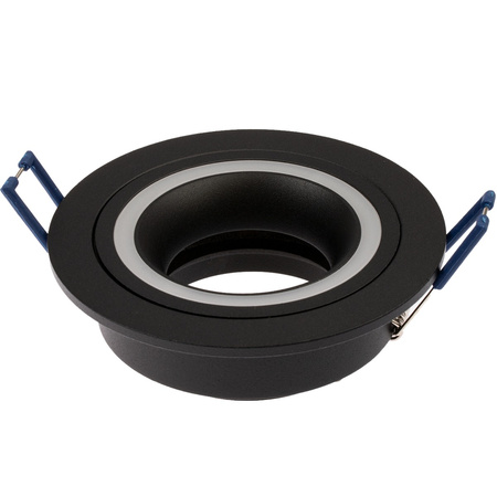 Glas-Einbaustrahler GU10, Einbauspot HALOGEN Runde Fest Schwarz TRIBUS LUMILED