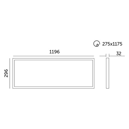 LED Flächenpanel 36W 4320lm 4000K 90° Neutral UGR<19 Weiß 30x120cm Capri Pro Kobi