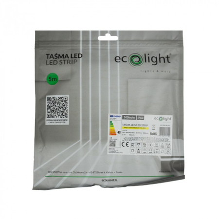 LED-Streifen SMD 2835 10.8W/m 500lm/m 60LED/m 24V 3000K Warm IP63 Rolle 5m Ecolight