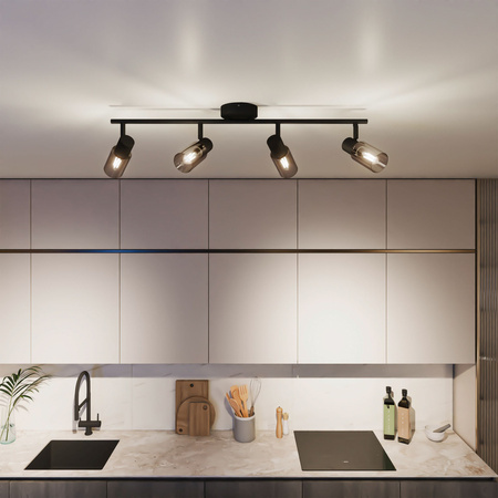 Reflektor-Deckenleuchte 4x E14 Schwarz Palmen Philips