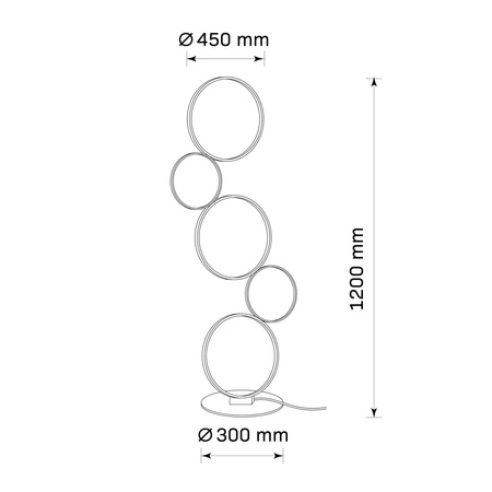 LED Stehleuchte 30W 3600lm 4000K Neutral Schwarz Flamenco Sanico Goldlux
