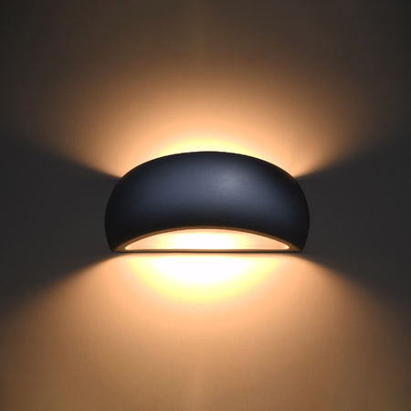 LED-Wandleuchte PONTIUS G9Wandleuchte halbrund Keramik Grau SOLLUX