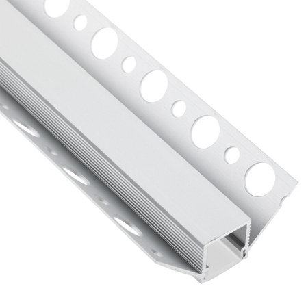 Eckprofil Architektonisches Aluminium LED-Profil typ Z für Gipskartonplatten mit Milchglasabdeckung, 2m LUMILED