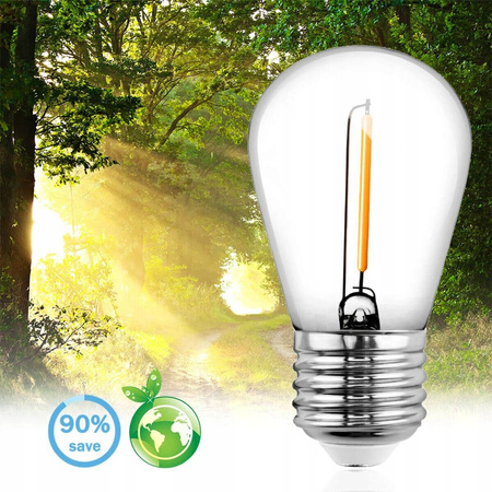 5x LED Filament Lampen E27, ST14 für Lichterketten 1W = 10W 100 lm 2700K warm Glühfaden LUMILED