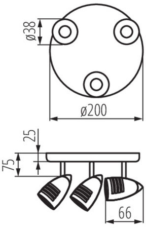 Deckenleuchte MOLI 3x GU10 CHROM MAT Kanlux