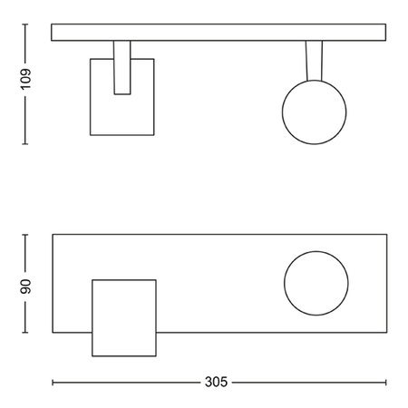 LED RUNNER Deckenleuchte 2x GU10 Reflektor bewegliche Leuchte Schwarz PHILIPS