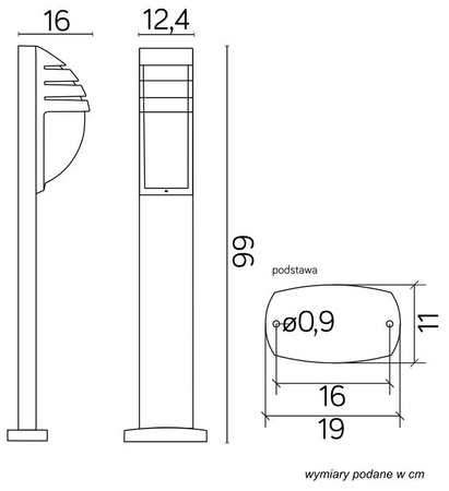 Außenstehende Gartenleuchte POST CITY 11836 R BL E27 99cm Su-Ma