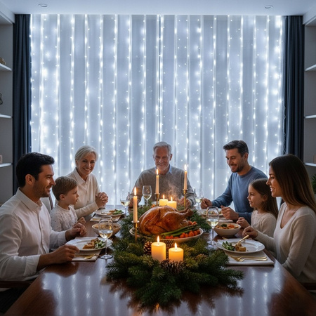 LED-Vorhang USB 5V 300xLED mit Fernbedienung 6500K LVT