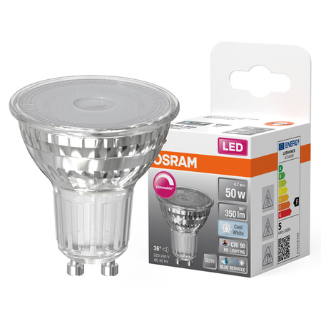 LED PAR16 Reflektor GU10 4.7W = 50W 350lm 4000K Neutral CRI90 36° Dimmbar SUPERSTAR Osram