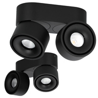 Deckenleuchte Reflektor verstellbar LED 18W 1050lm 3000K Warm Dimmbar CRI90 Schwarz Lahti Kobi