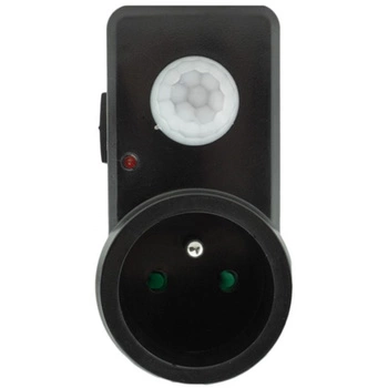 PIR-Bewegungs- und Dämmerungssensor für 120°-Steckdose 9 m Innenbereich Schwarz