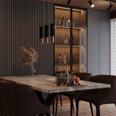 LED-Hänge-Deckenleuchte LOOPEZ 2xGU10 Schwarz Kupfer SOLLUX