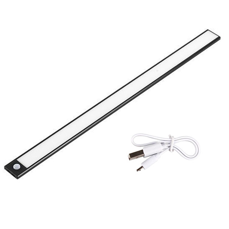 LED-Unterschrankleuchte Möbelleiste 2W 4500K 40cm mit Bewegungsmelder Schwarz