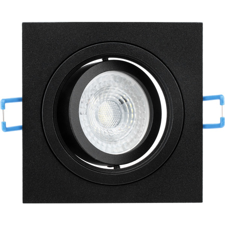 Einbaustrahler GU10, MR16 Einbauspot HALOGEN Quadrat beweglich Schwarz CASSIO LUMILED