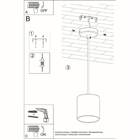 LED-Deckenpendelleuchte ORBIS GU10 Überhang Schwarz SOLLUX