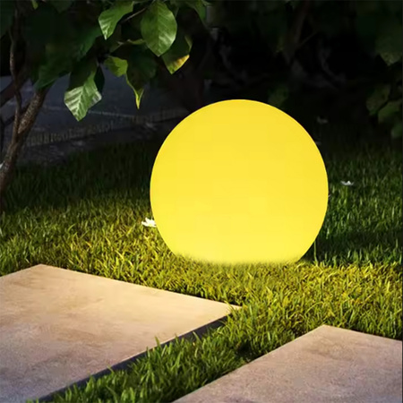 LED ATRIS Solar Gartenlampe angetrieben oberirdisch weiße Kugel 30cm RGB LUMILED