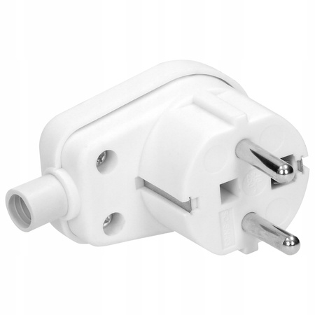 Winkelstecker UNI-SCHUKO-Stecker mit Erdung lösbar weiß ORNO