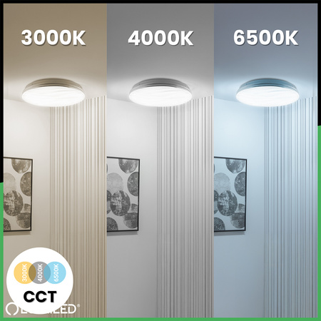 Plafond LED-Anbauleuchte VIRTUS2 72W IP44 CCT Weiß Rund 50cm + LUMILED PILOT