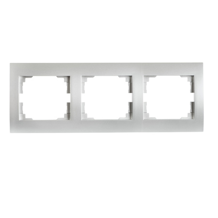 Horizontalrahmen 3fach für LOGI-Steckdose silber KANLUX