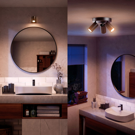 Reflektor-Deckenleuchte 2x GU10 IP44 Schwarz Kosipo Philips