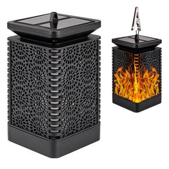 Garten Laterne LED Solar Dekorative Flamme Quadratisch 17cm