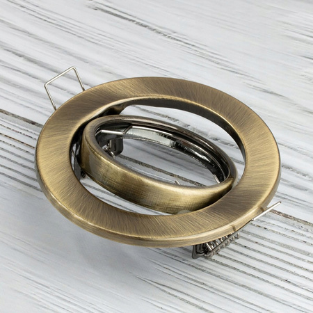 Einbaustrahler GU10, MR16 Einbauspot HALOGEN Runde beweglich Antik Blech AURELI LUMILED