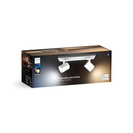LED Spot Runner Weiß 2x 4.2W CCT PHILIPS HUE Bluetooth Zigbee Deckenleuchte + Dimmschalter